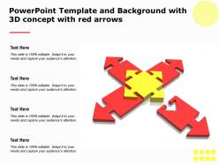 Powerpoint template and background with 3d concept with red arrows