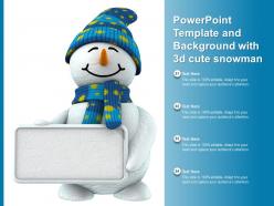 Powerpoint template and background with 3d cute snowman