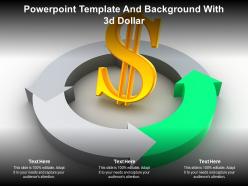 Powerpoint template and background with 3d dollar