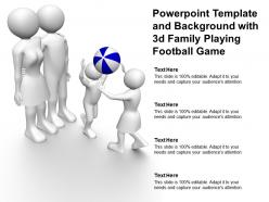 Powerpoint template and background with 3d family playing football game