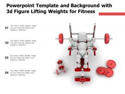 Powerpoint template and background with 3d figure lifting weights for fitness