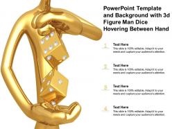 Powerpoint template and background with 3d figure man dice hovering between hand