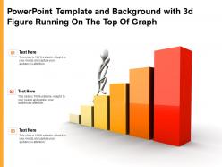 Powerpoint template and background with 3d figure running on the top of graph