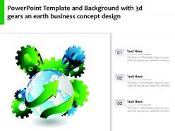 Powerpoint template and background with 3d gears an earth business concept design