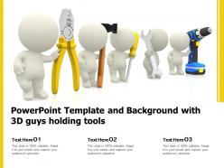 Powerpoint template and background with 3d guys holding tools