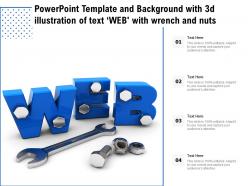 Powerpoint template and background with 3d illustration of text web with wrench and nuts