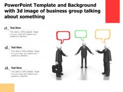 Powerpoint template and background with 3d image of business group talking about something