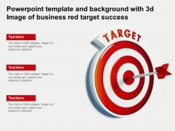 Powerpoint template and background with 3d image of business red target success