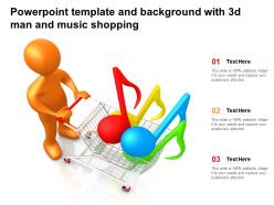 Powerpoint template and background with 3d man and music shopping