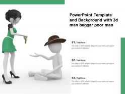 Powerpoint template and background with 3d man beggar poor man