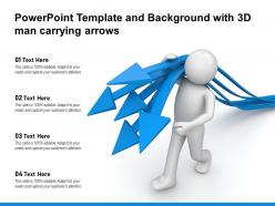 Powerpoint template and background with 3d man carrying arrows