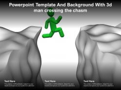 Powerpoint template and background with 3d man crossing the chasm