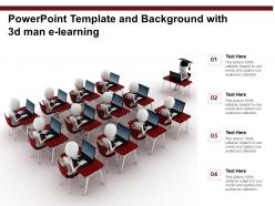 Powerpoint Template And Background With 3d Man E Learning