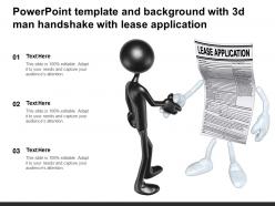 Powerpoint template and background with 3d man handshake with lease application
