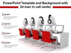 Powerpoint template and background with 3d man in call center