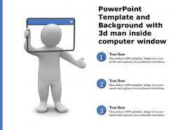Powerpoint template and background with 3d man inside computer window
