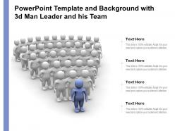 Powerpoint template and background with 3d man leader and his team