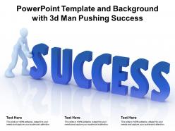 Powerpoint template and background with 3d man pushing success