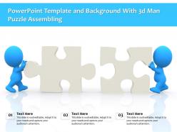 Powerpoint template and background with 3d man puzzle assembling