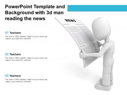 Powerpoint template and background with 3d man reading the news