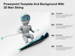 Powerpoint template and background with 3d man skiing