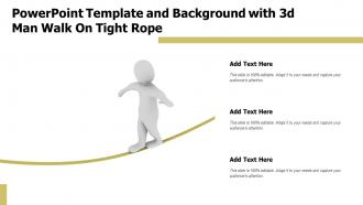 Powerpoint template and background with 3d man walk on tight rope