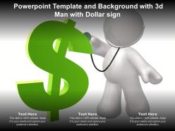 Powerpoint template and background with 3d man with dollar sign