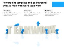 Powerpoint template and background with 3d men with word teamwork