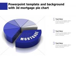 Powerpoint template and background with 3d mortgage pie chart