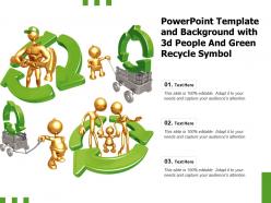 Powerpoint template and background with 3d people and green recycle symbol