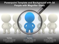 Powerpoint template and background with 3d people with magnifier glass