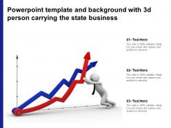 Powerpoint template and background with 3d person carrying the state business