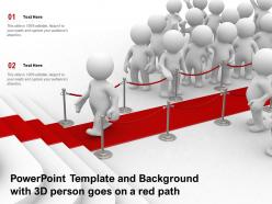 Powerpoint template and background with 3d person goes on a red path