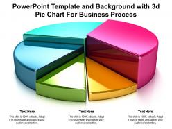 Powerpoint Template And Background With 3d Pie Chart For Business Process