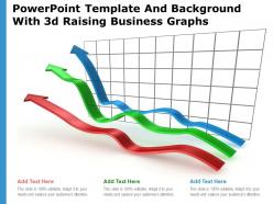 Powerpoint template and background with 3d raising business graphs