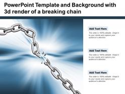 Powerpoint template and background with 3d render of a breaking chain