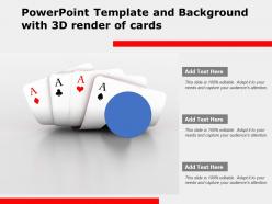 Powerpoint template and background with 3d render of cards
