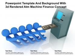 Powerpoint template and background with 3d rendered atm machine finance concept
