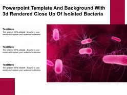Powerpoint template and background with 3d rendered close up of isolated bacteria