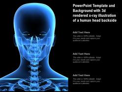 Powerpoint template and background with 3d rendered x ray illustration of a human head backside