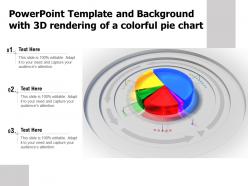 Powerpoint template and background with 3d rendering of a colorful pie chart