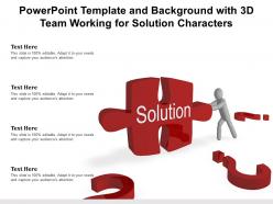 Powerpoint template and background with 3d team working for solution characters