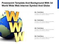 Powerpoint template and background with 3d world wide web internet symbol and globe