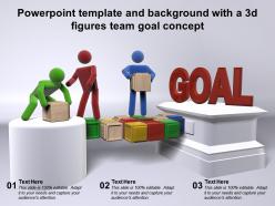 Powerpoint template and background with a 3d figures team goal concept