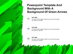Powerpoint template and background with a background of green arrows
