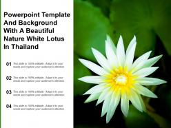 Powerpoint template and background with a beautiful nature white lotus in thailand