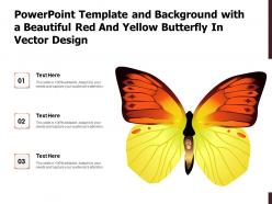 Powerpoint template and background with a beautiful red and yellow butterfly in vector design