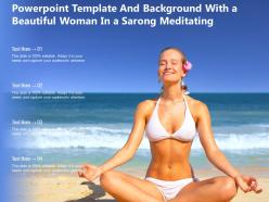 Powerpoint template and background with a beautiful woman in a sarong meditating