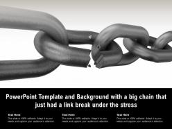 Powerpoint template and background with a big chain that just had a link break under the stress