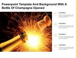 Powerpoint template and background with a bottle of champagne opened